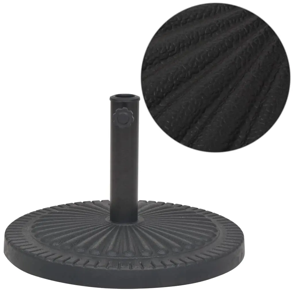 Parasol Base Resin Round Black 30.9 lb Heavy Duty Outdoor Umbrella Stand