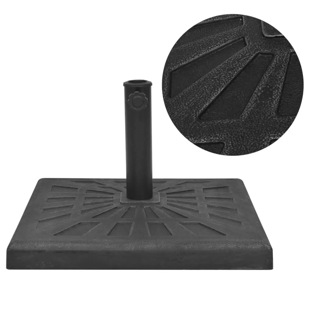Parasol Base Resin Square Black 26.5 lb Heavy Duty Umbrella Stand