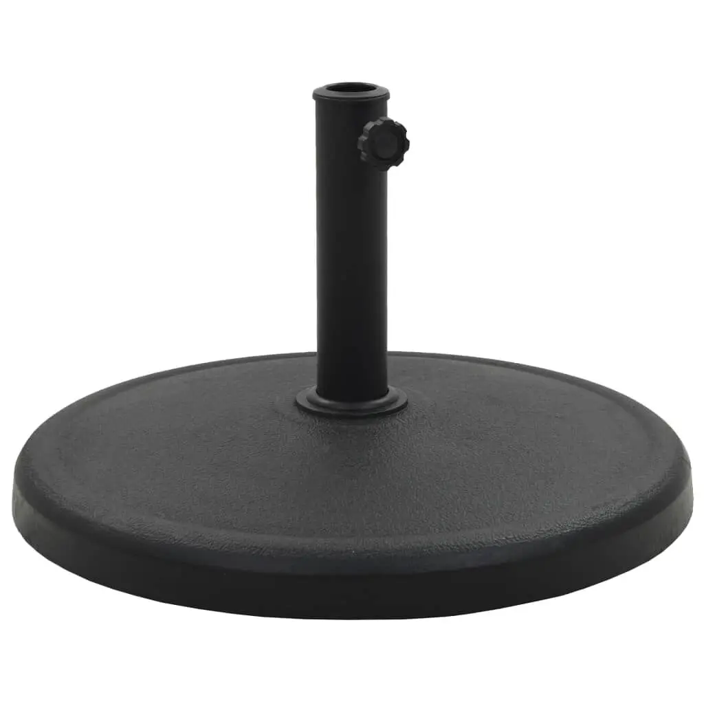 Parasol Base Round Polyresin 41.9 lb Black Outdoor Umbrella Stand