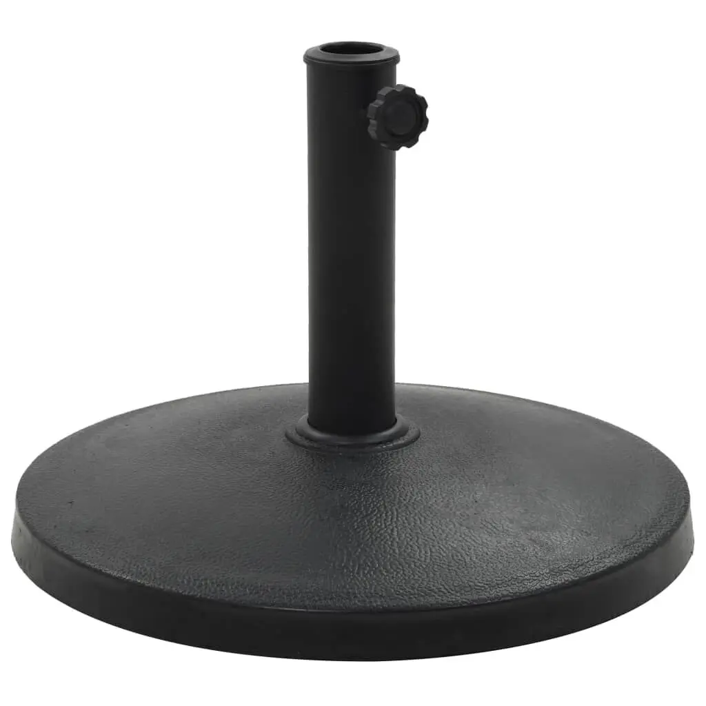 Parasol Base Round Polyresin 22 Pounds Black Outdoor Umbrella Stand