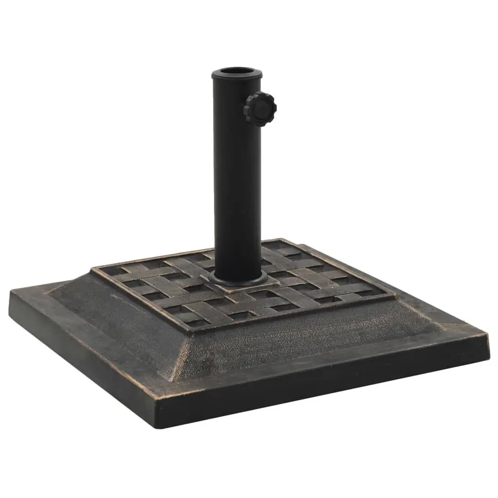 Parasol Base Square Polyresin 26.5 lb Bronze Outdoor Umbrella Stand
