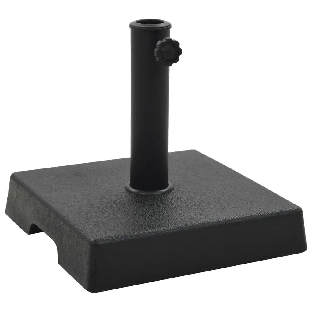 Square Polyresin Parasol Base 17.6 lb Black Outdoor Umbrella Stand