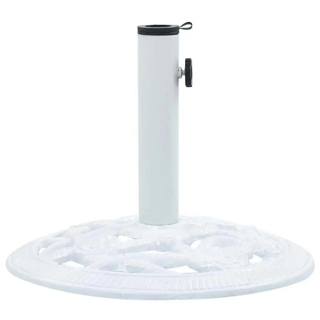 Umbrella Base White 19.8 lb 15.7 Inch Cast Iron Patio Accessory