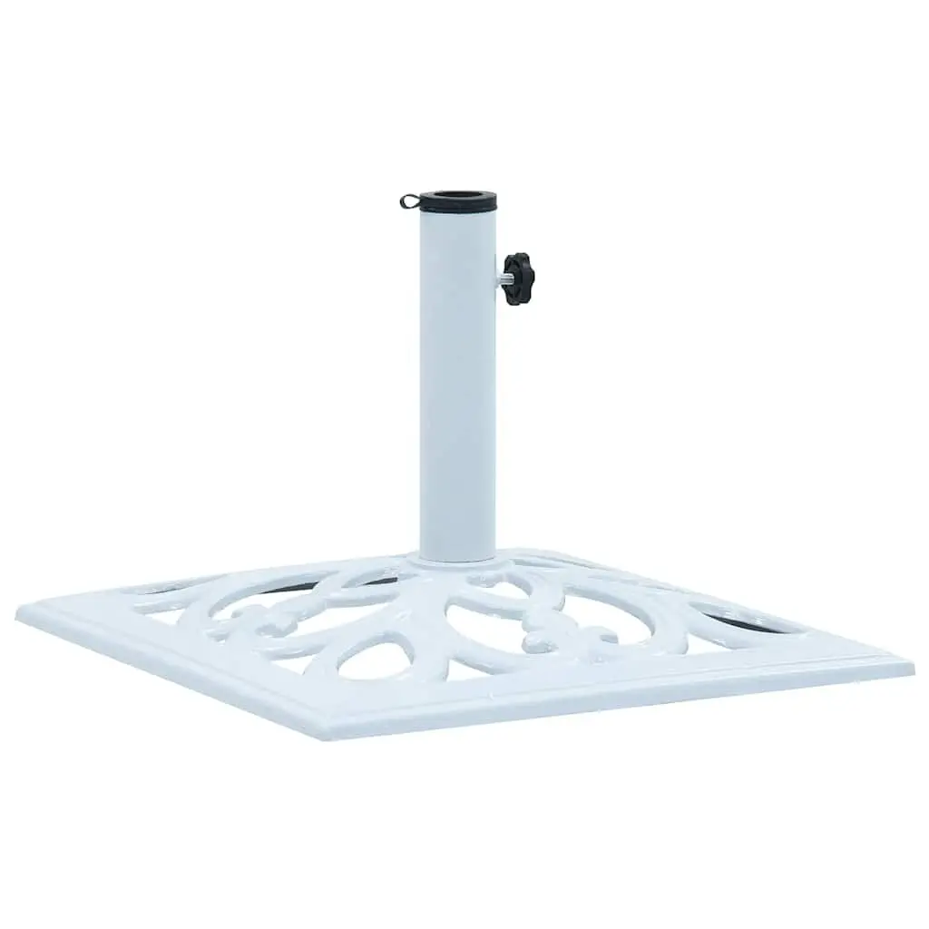 Umbrella Base White 26.5 lbs 19.3 Inches Cast Iron Patio Accessory