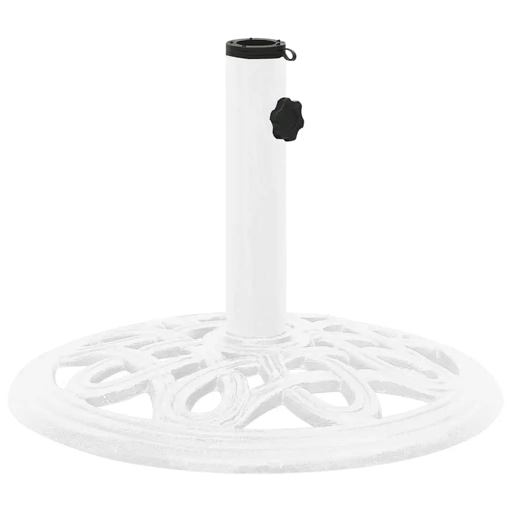 White Cast Iron Umbrella Base 15.7x15.7x12.6 Inches Compact Design Small Patios