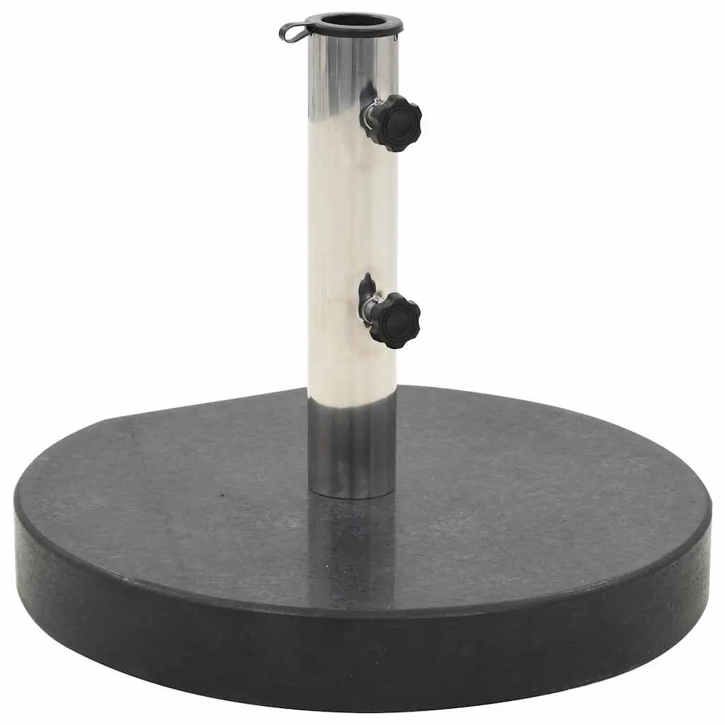 Parasol Base Granite 62.8 lb Round Black Outdoor Umbrella Stand