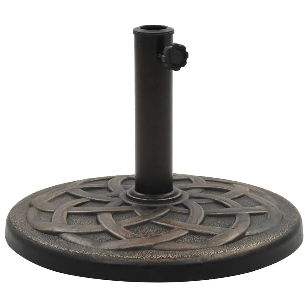 Parasol Base Round Polyresin 41.9 lb Bronze Outdoor Umbrella Stand