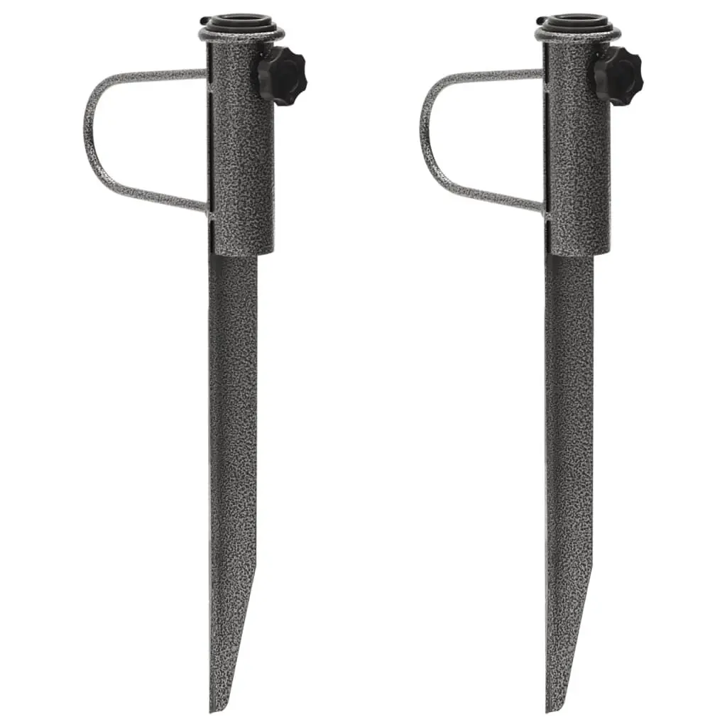 Parasol Stands Spikes 2 Pieces 7.5x16.5 Inches Galvanized Steel