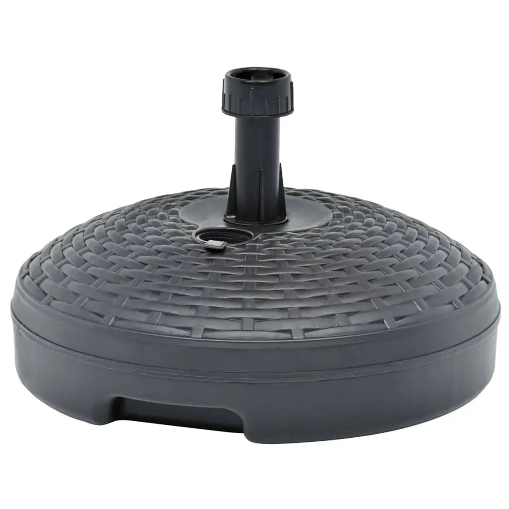 Umbrella Base Sand Water Filled 5.3 Gallon Anthracite Plastic Rattan Outdoor Patio Stand