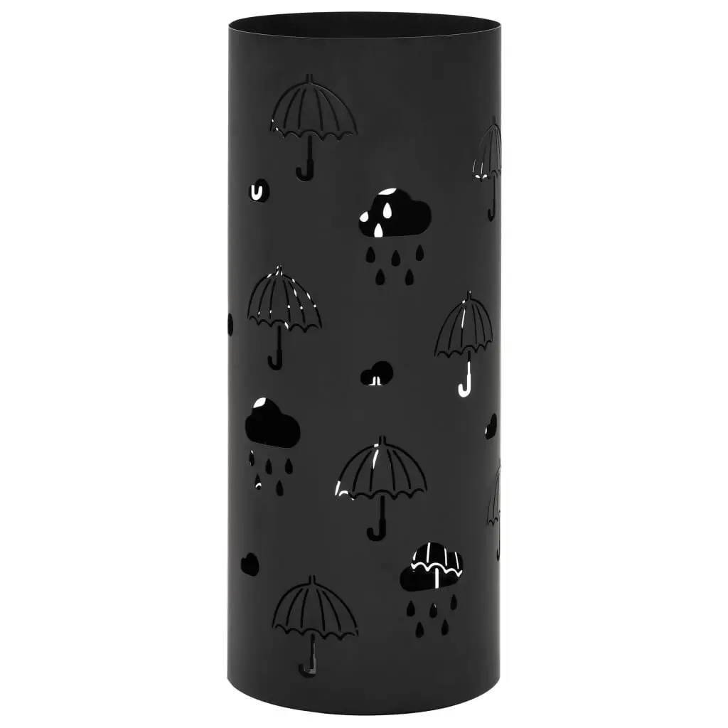 Umbrella Stand Umbrellas Steel Black Indoor and Outdoor Use