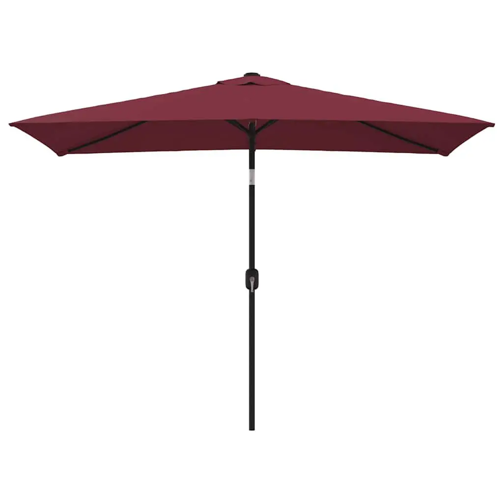 Garden Parasol 118.1x78.7 Inches Bordeaux Red Metal Pole Outdoor Shade