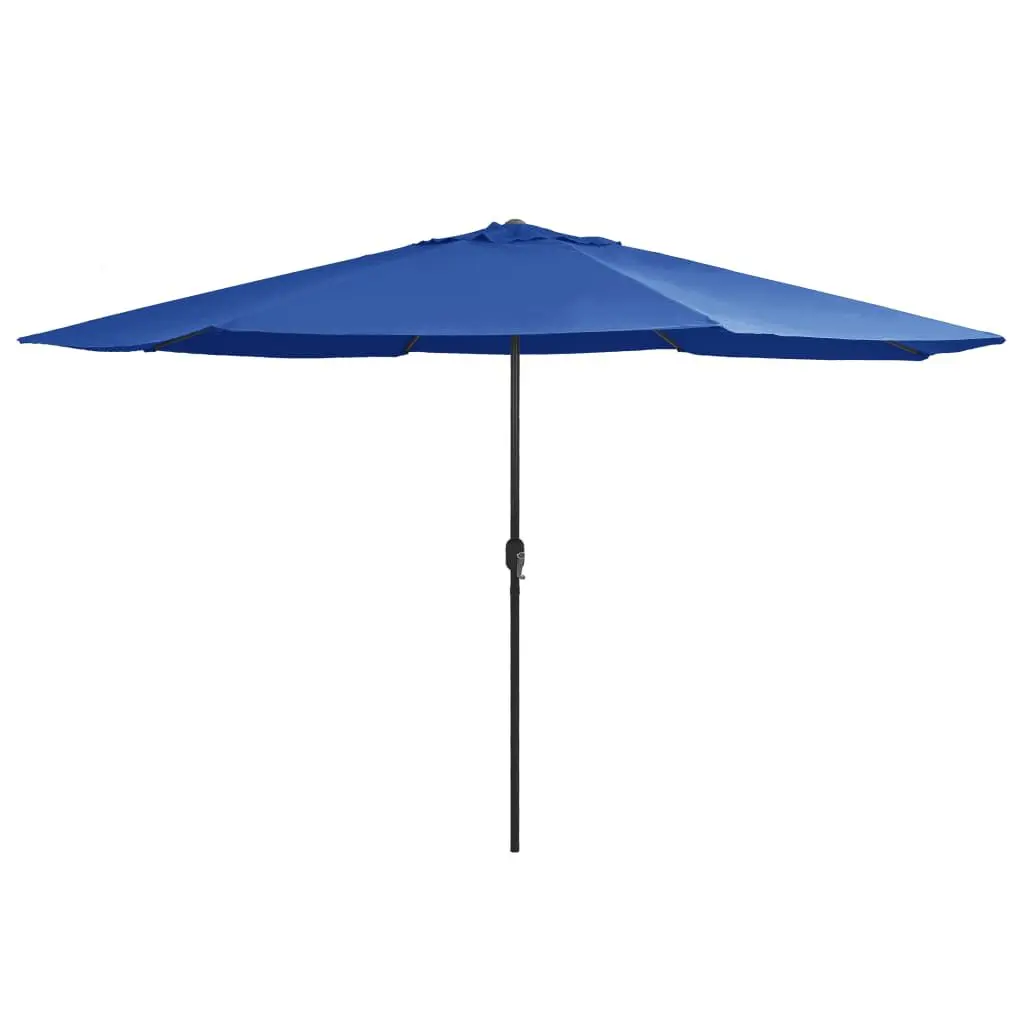 153.5 Inch Garden Parasol Metal Pole Azure Blue Outdoor Shade