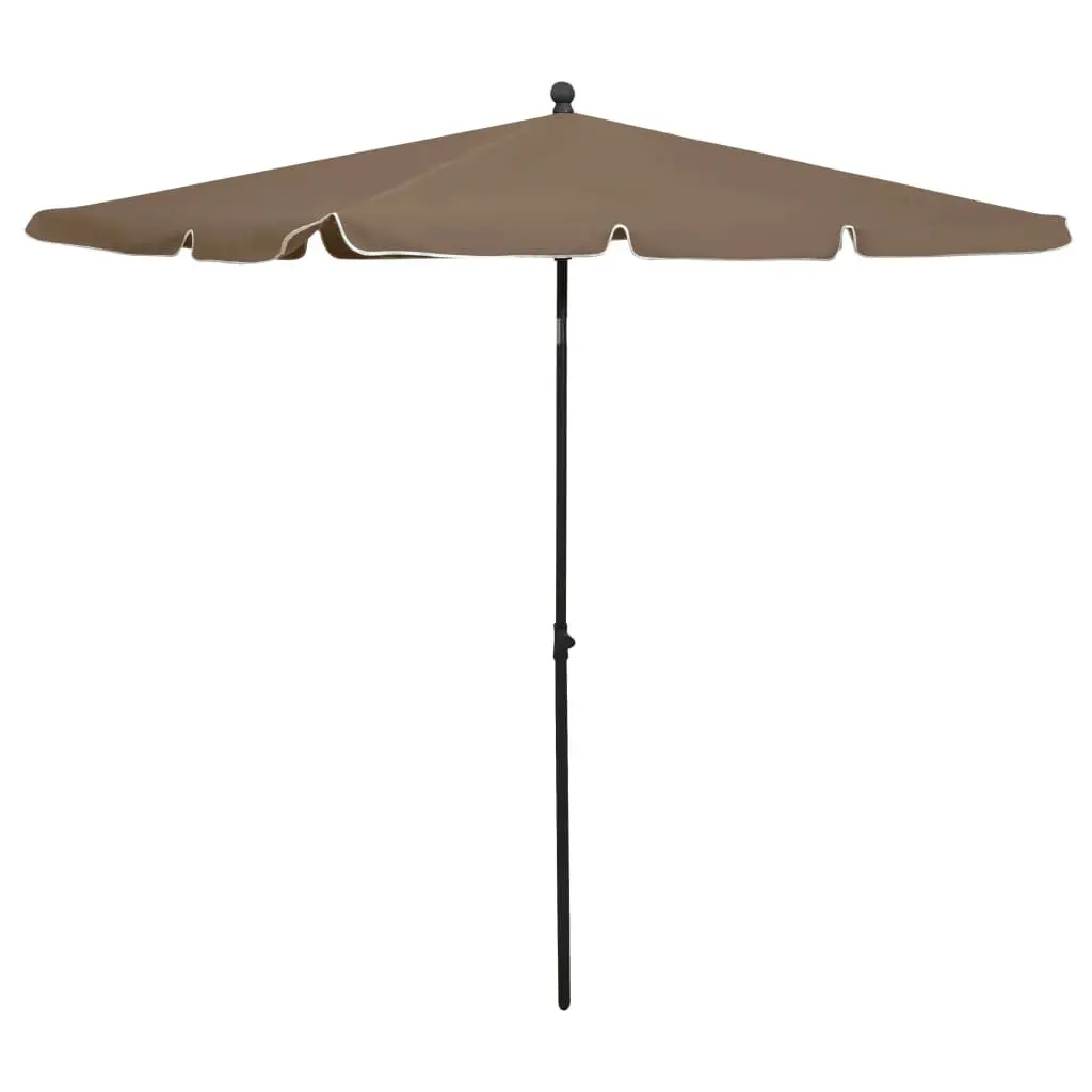 Garden Parasol Pole 82.7x55.1 Inches Taupe Outdoor Umbrella