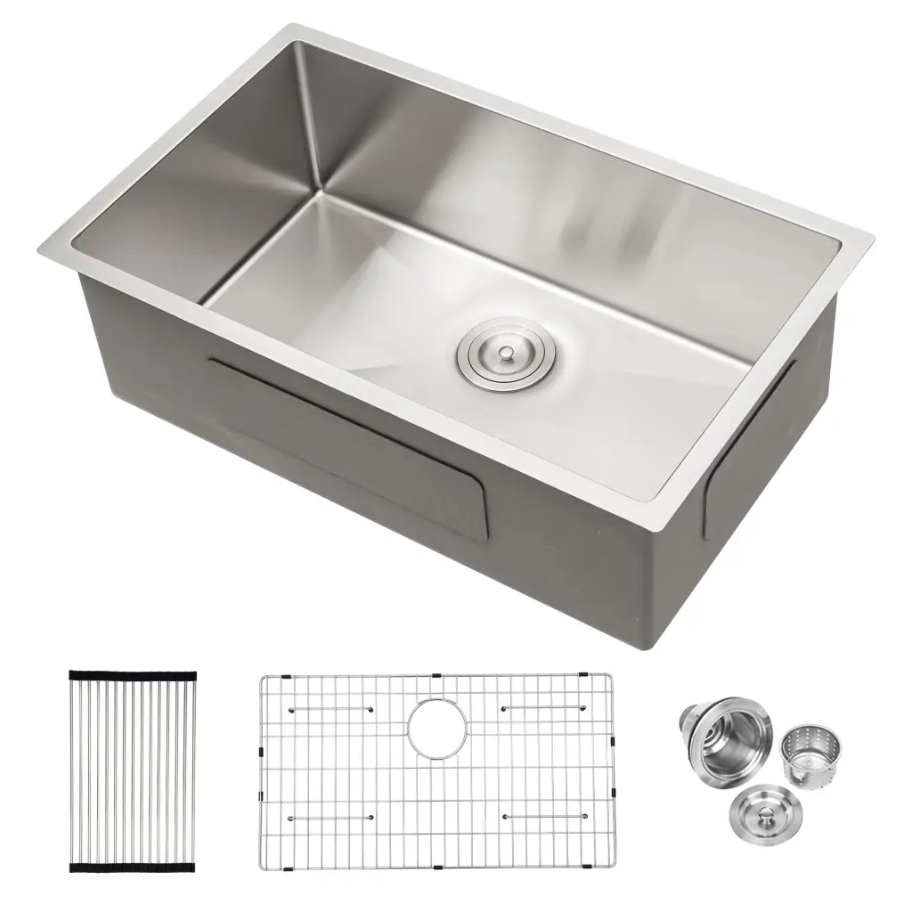 33 Inch Undermount Sink 33X19X10 Stainless Alloy Metal Kitchen Sink lordear