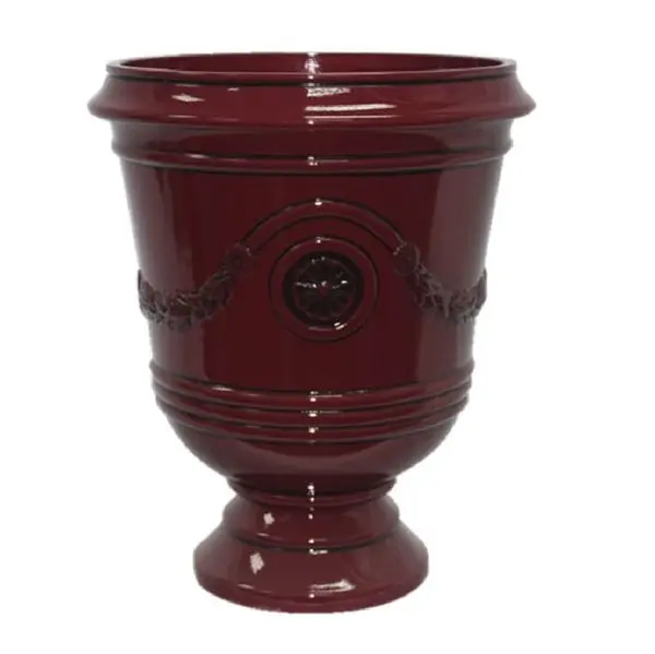 Southern Patio CMX-047025 Porter Urn Planter 15-1/2 Inch Oxblood Vintage Garden Pot