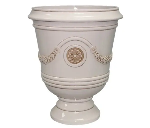 Southern Patio CMX-047032 Porter Urn Planter 18 Inch Ivory Elegant Garden Decor