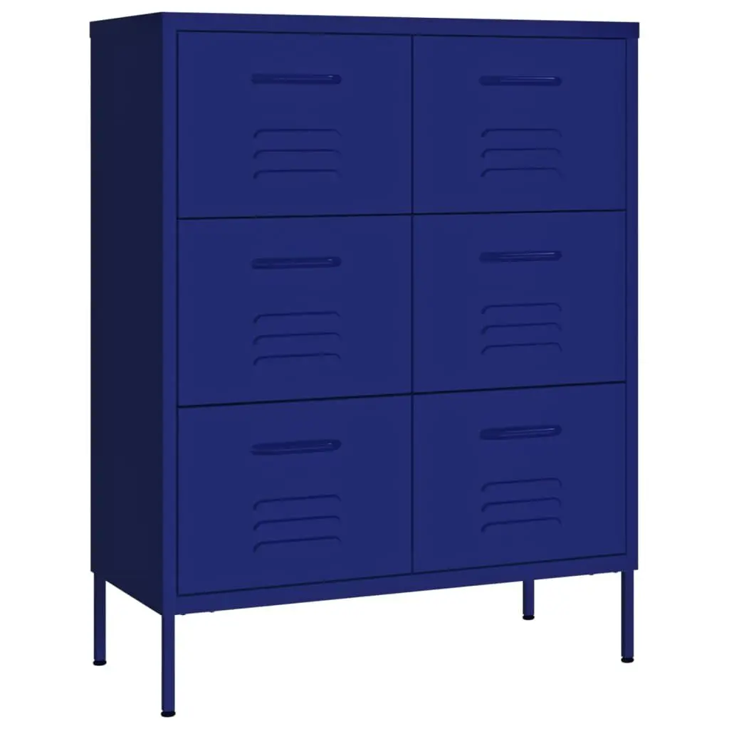 Drawer Cabinet Navy Blue 31.5x13.8x40 Inches Steel Storage Organizer