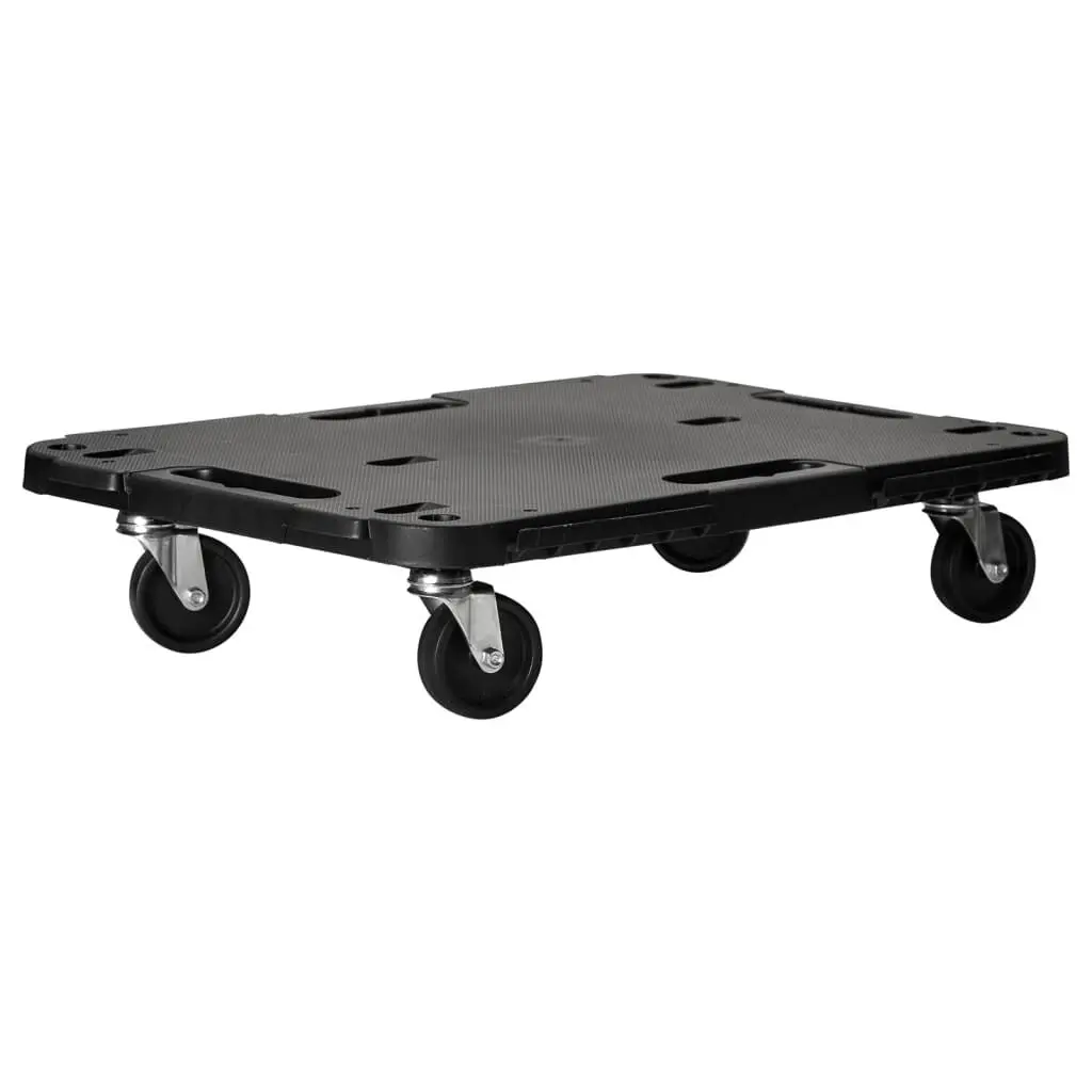 Transport Trolley Black 22.8x15x4.7 Inches PP Lightweight Utility Cart
