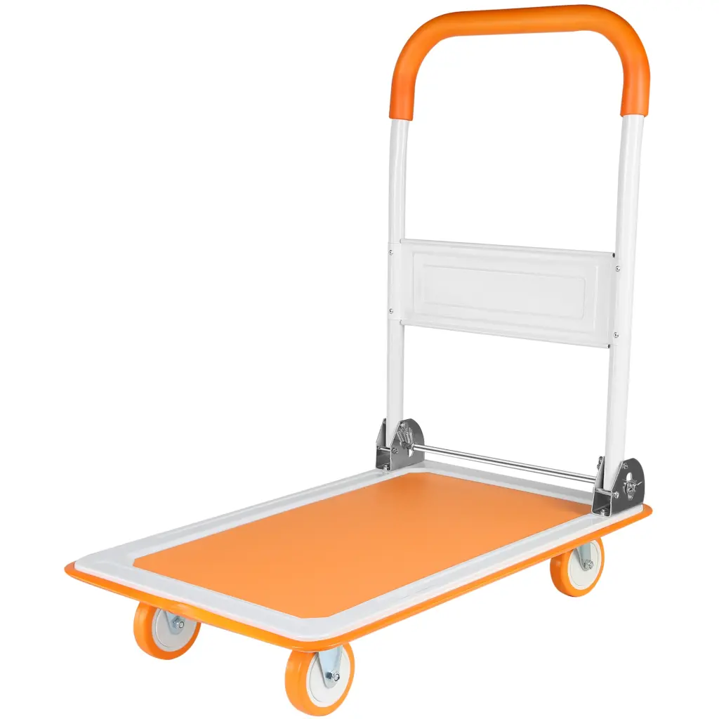Push Shopping Basket Dolly Moving Platform Hand Truck Collapsible Easy Storage ys