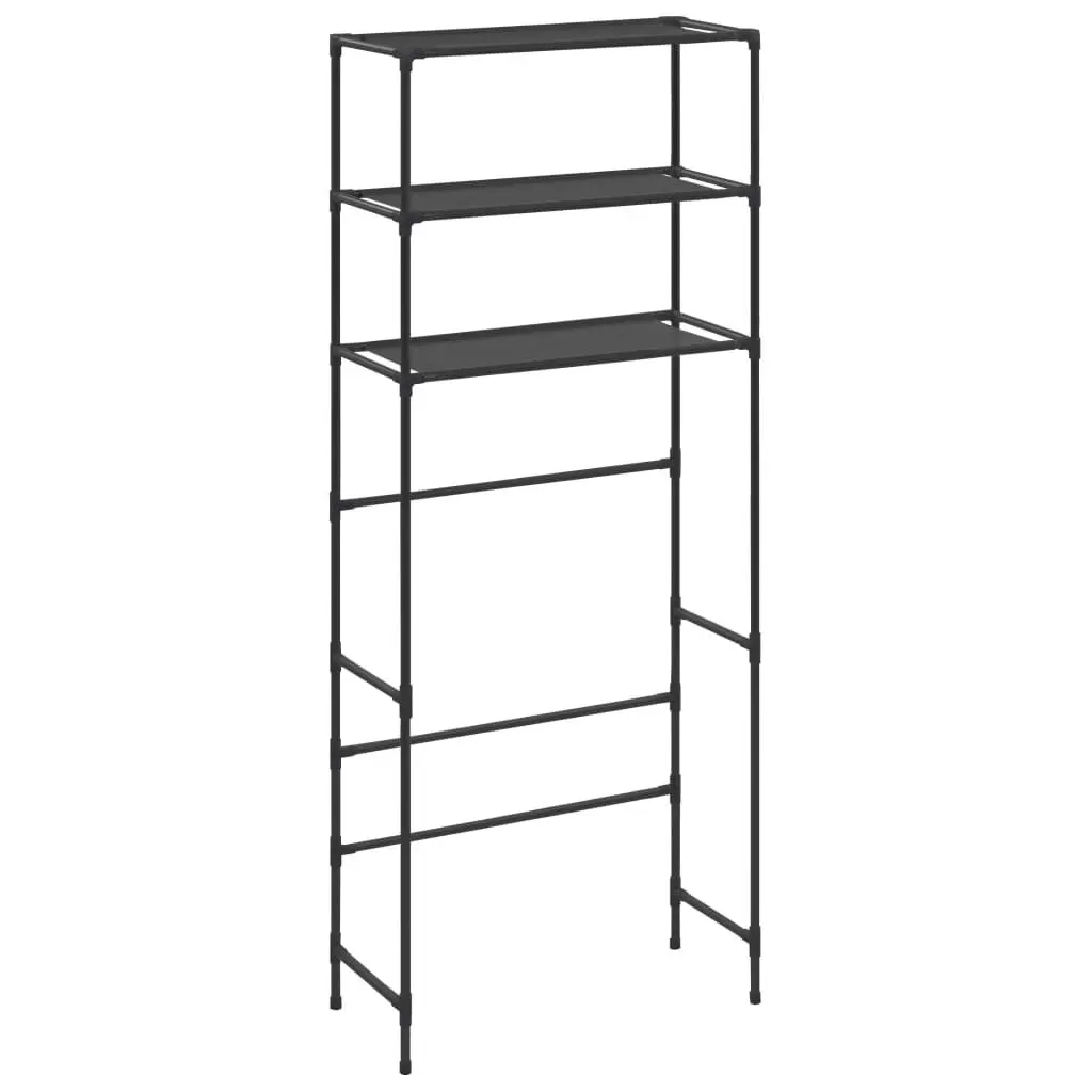 3-Tier Storage Rack over Laundry Machine Black 27.2x11x66.5 Inches Shelving Unit