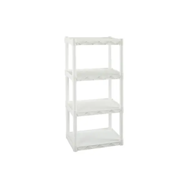 Gracious Living Four Shelf Shelving Unit White - Sturdy Storage Solution