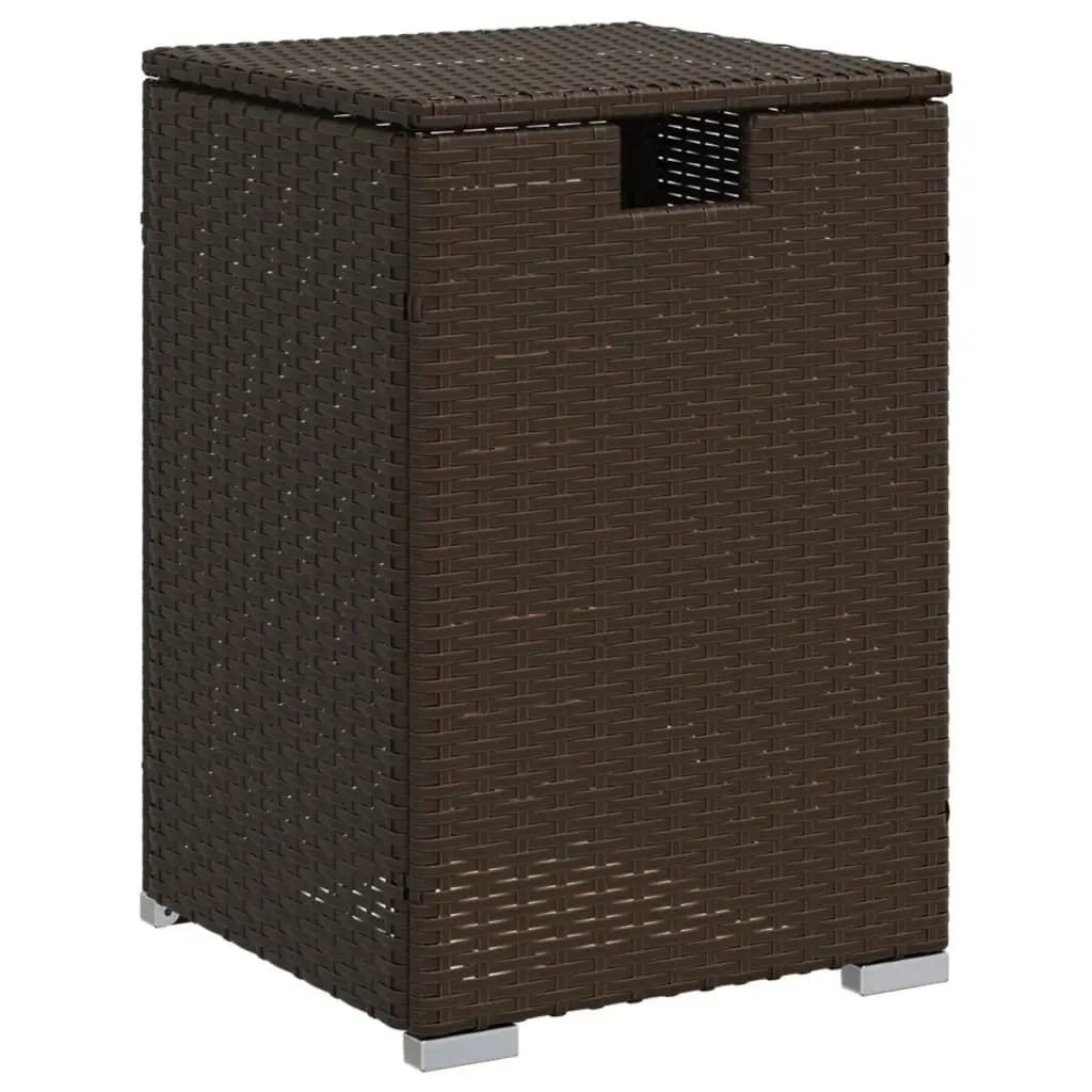Propane Tank Cover Table Brown 15.7x15.7x23.6 Inches Poly Rattan