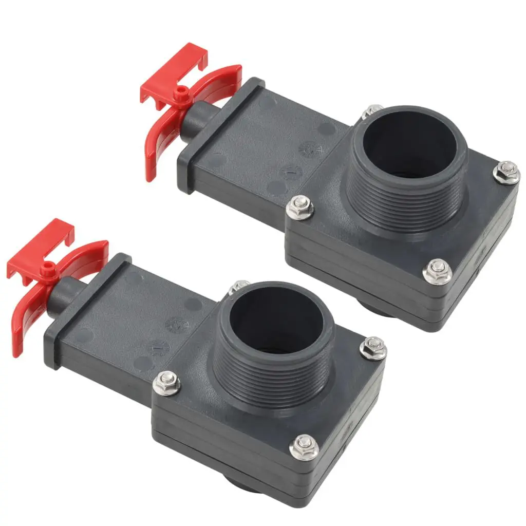 Pool Gate Valve 2 pcs 1.5 Inch Heavy Duty PVC Water Flow Control Valve Swimming Pools
