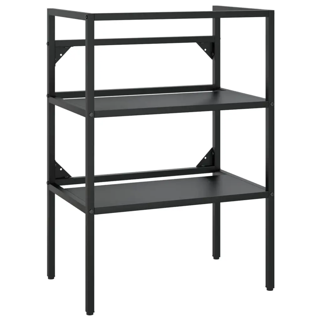 Bathroom Washbasin Frame Black 23.2x15x32.7 Inches Iron Sink Stand