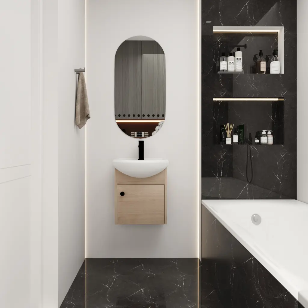Small 18 Inch Bathroom Vanity Ceramic Sink and Wall Mounting Design g-lemon