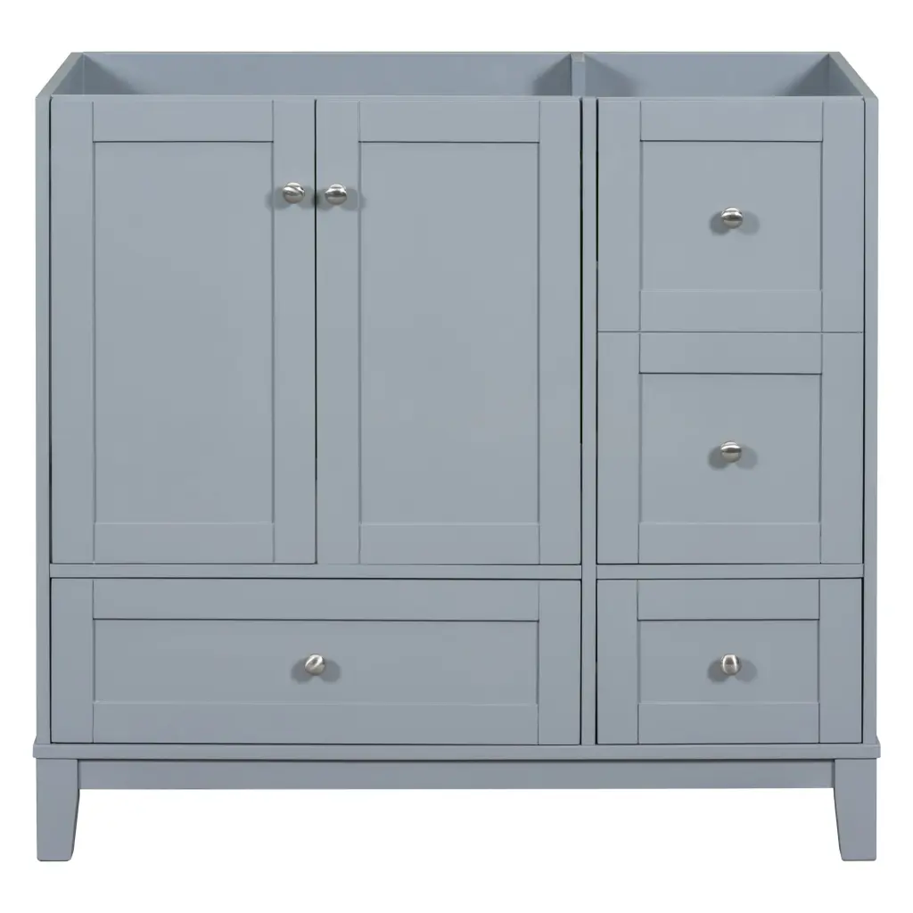 36 Inch Bathroom Vanity Cabinet Grey Blue Finish Sink Not Included rnb