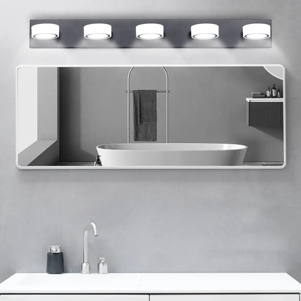 LED Modern Black 5 Light Vanity Lights Fixture lighting commune