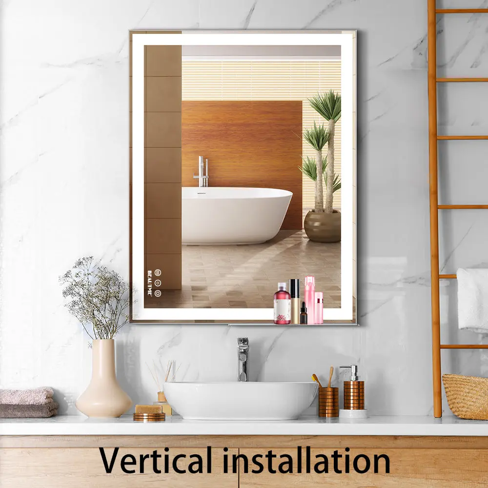 48x24 Inch LED Bathroom Vanity Mirror Wall Mounted Customizable beautme
