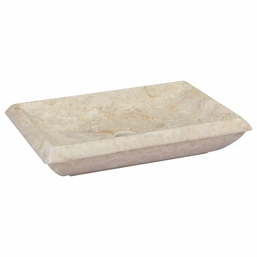 Sink Cream 19.7x13.8x3.9 Inches Marble Rectangular Bathroom Vanity Top