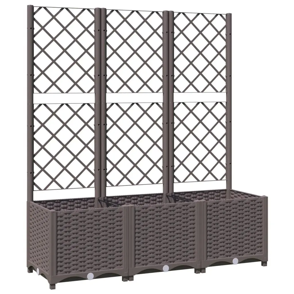 Garden Planter Trellis Brown 47.2x15.7x53.5 Inches PP Vertical Plant Stand
