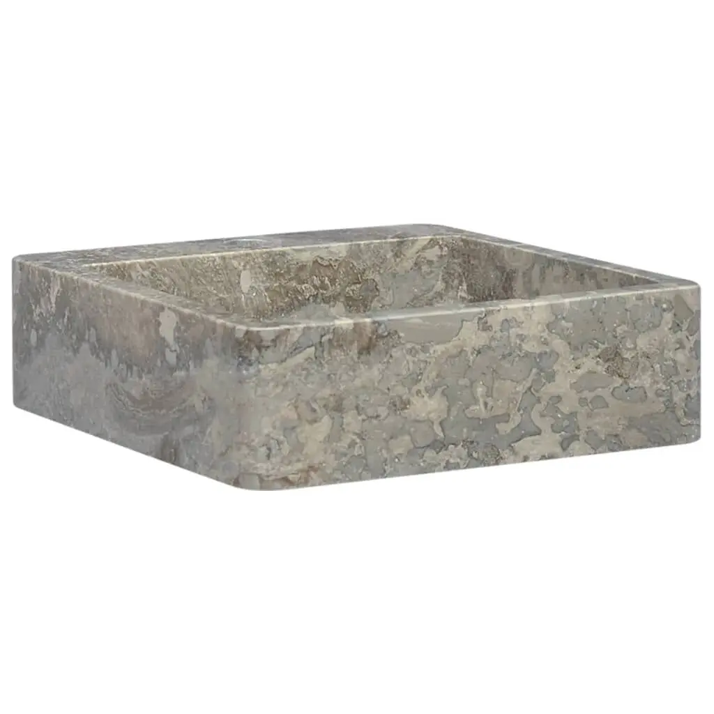 15.7 Inch Gray Marble Sink Modern Bathroom Vessel
