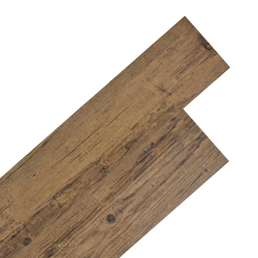 Self-adhesive PVC Flooring Planks 54 ft² 0.08 Inches Walnut Brown