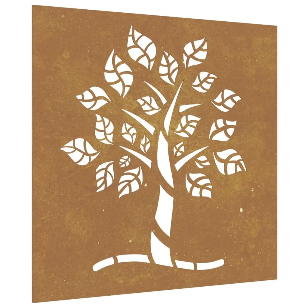 Patio Wall Decoration 21.7x21.7 Inches Corten Steel Tree Design Art