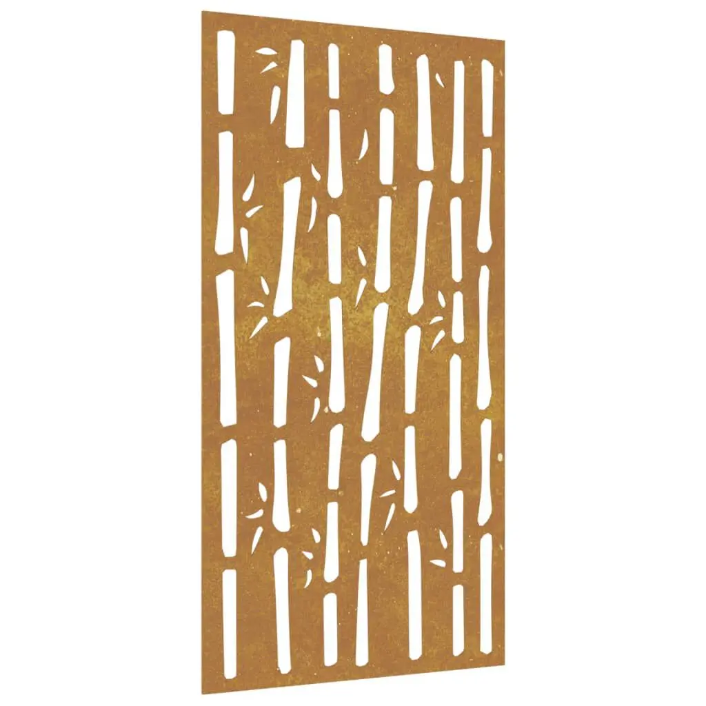 Patio Wall Decoration 41.3x21.7 Inches Corten Steel Bamboo Design