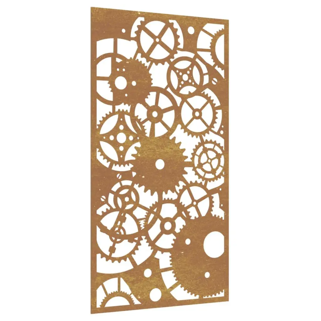 Patio Wall Decoration 41.3x21.7 Inches Corten Steel Gear Wheel Design