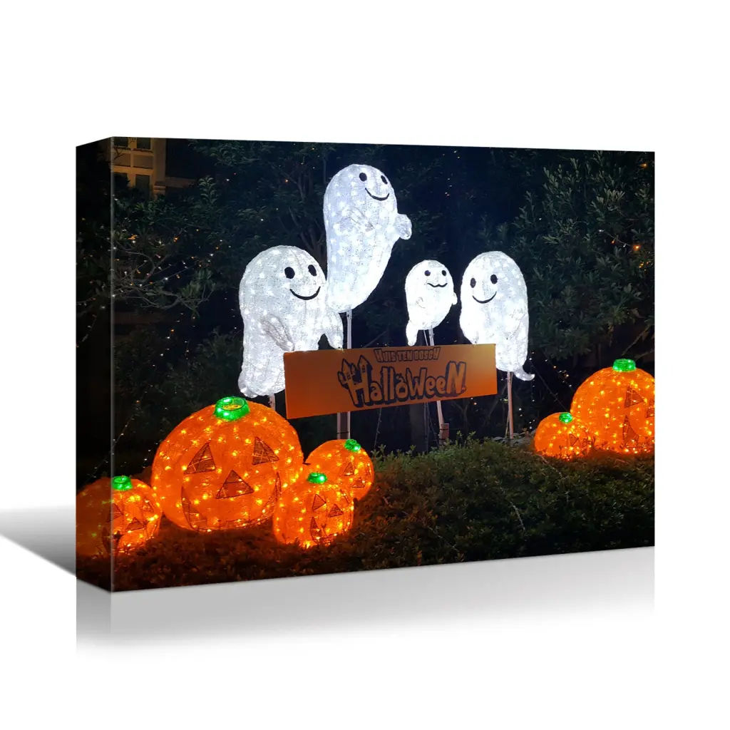 Drop Ping Framed Canvas Wall Art Decor Painting Halloween Cute Ghost Design rnb