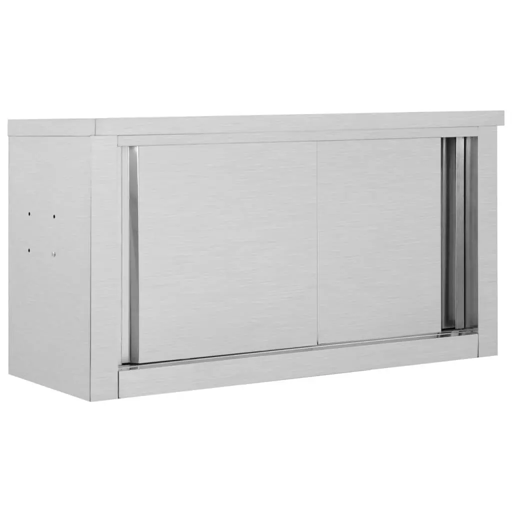 Kitchen Wall Cabinet Sliding Doors 35.4x15.7x19.7 Inches Stainless Steel