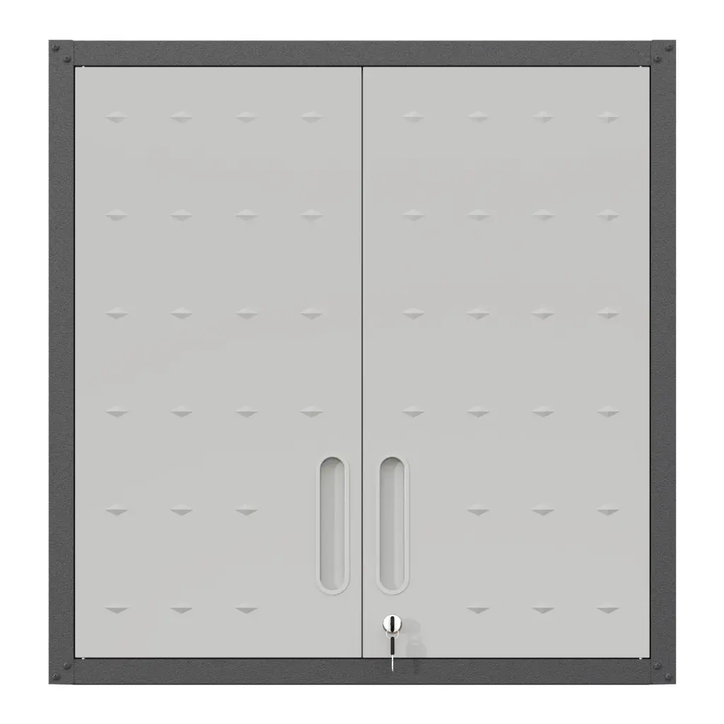 Metallic Wall Mounted Tool Storage Cabinet Locking Door and Shelf makeace steel furniture
