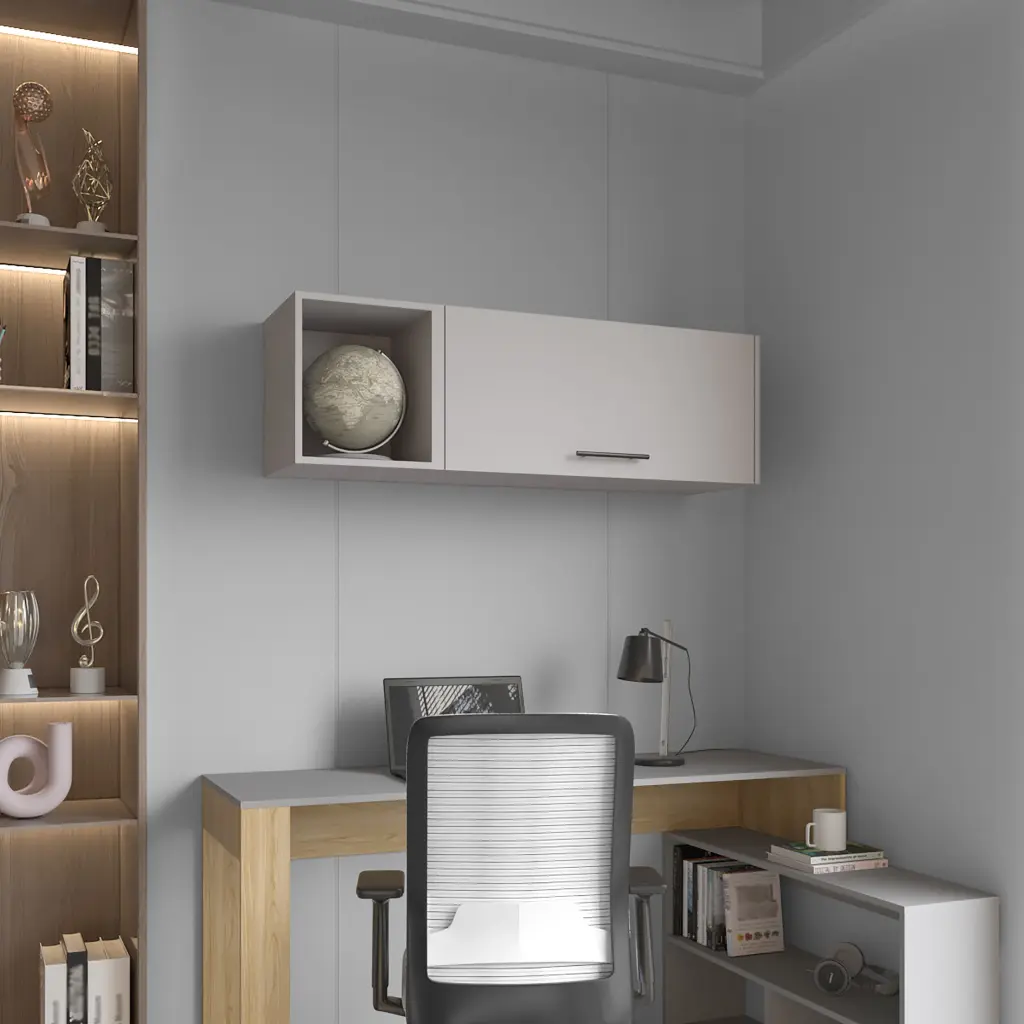 Aster 47 Inch W Wall Cabinet Lift Up Door And Open Shelf Smoked Glass rta muebles colombia