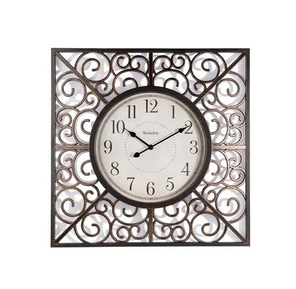 Westclox 33163 Wall Clock Swirl Square