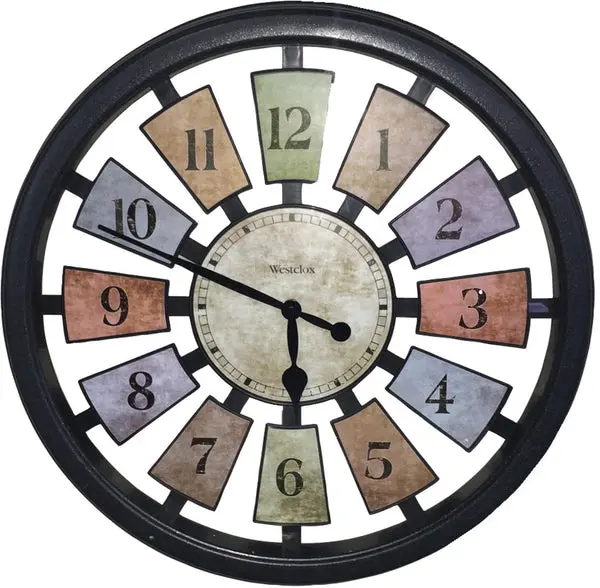 Westclox 36014 Round Colored Panels Wall Clock 18 Inch