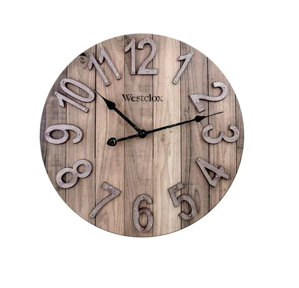 Westclox 38070 Analog Wall Clock Brown Frame