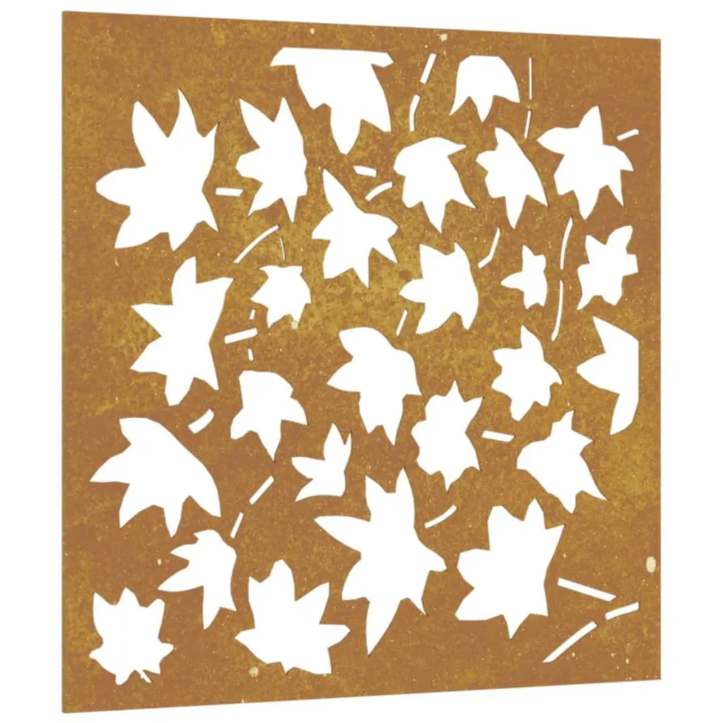 Patio Wall Decoration 21.7x21.7 Inches Corten Steel Maple Leaf Design Outdoor Art