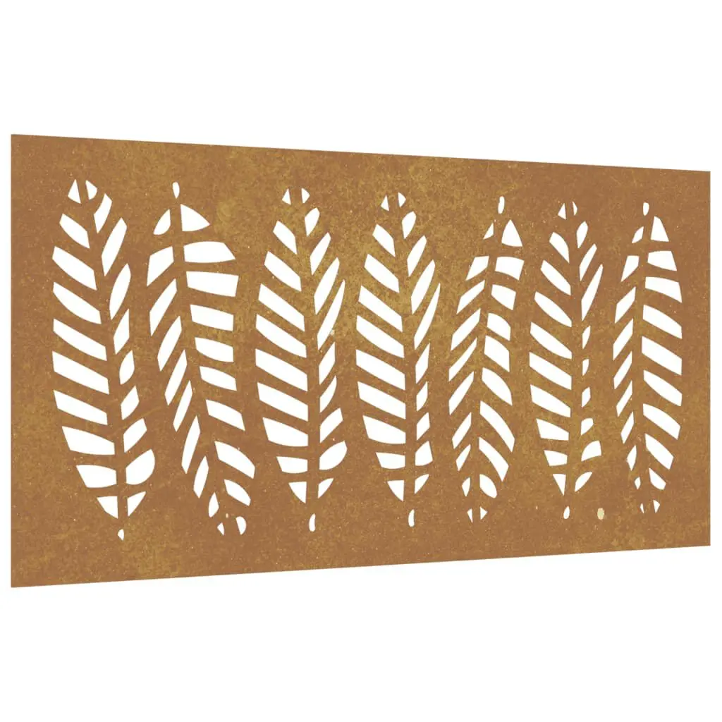 Patio Wall Decoration 41.3x21.7 Inches Corten Steel Leaf Design Outdoor Art