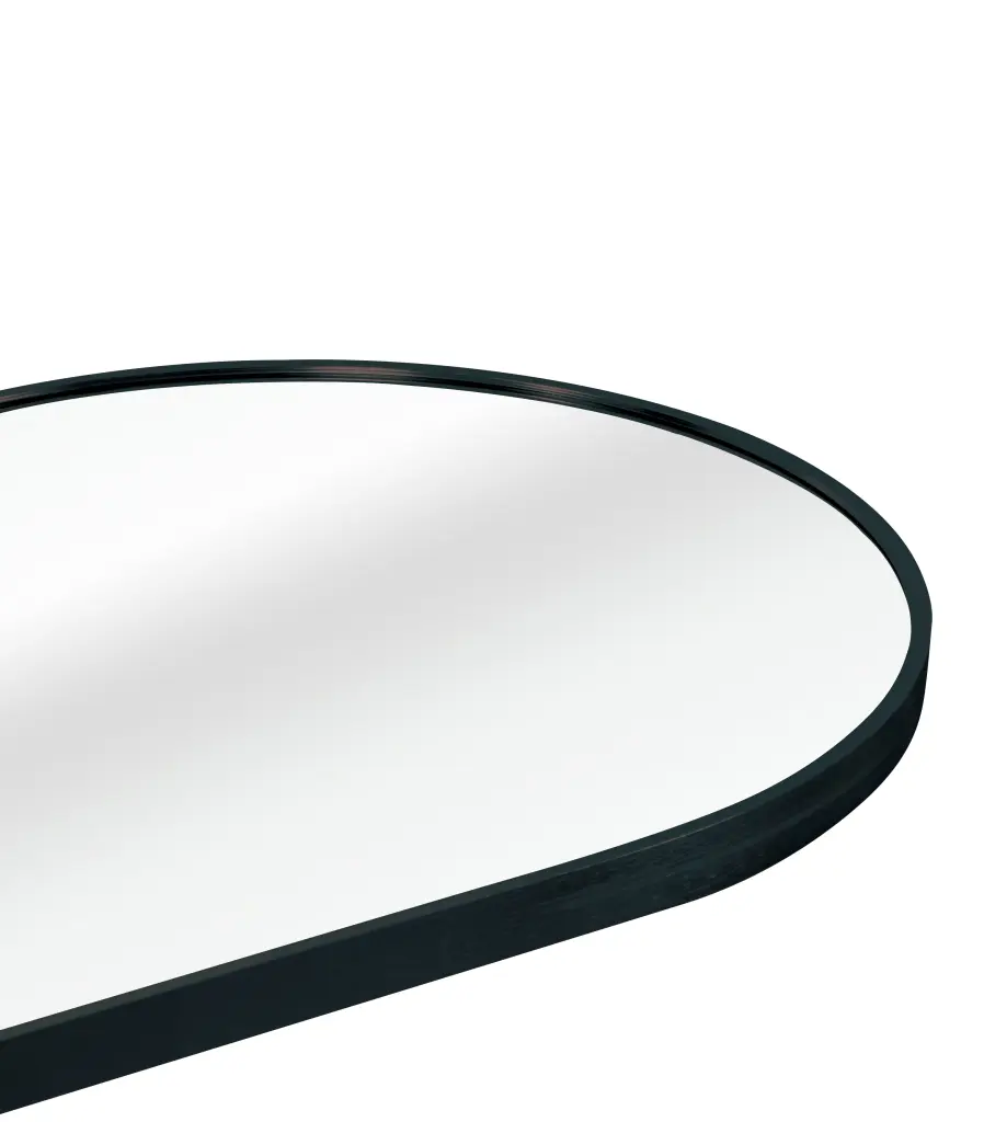 Black 63x20 Inch Pill Shaped Full Length Mirror Bathroom or Bedroom huovtr
