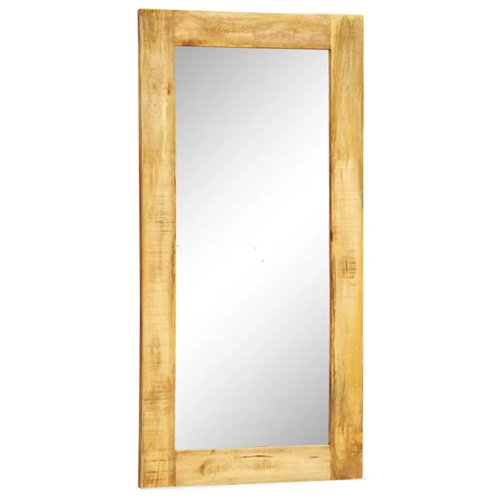 Solid Wood Framed Rectangle Wall Mirror 47.2x23.6 Inches Modern Decor